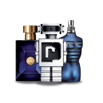 Kit de 3 perfumes Versace DYLAN BLUE, Paco Rabanne PHANTOM y Jean Paul Gaultier ULTRA MALE 100 ml